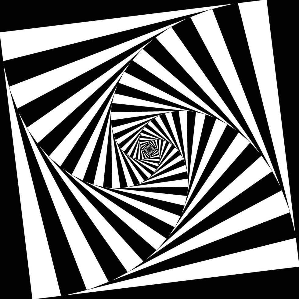 A black and white abstract image of a geometric illusion optical art vector