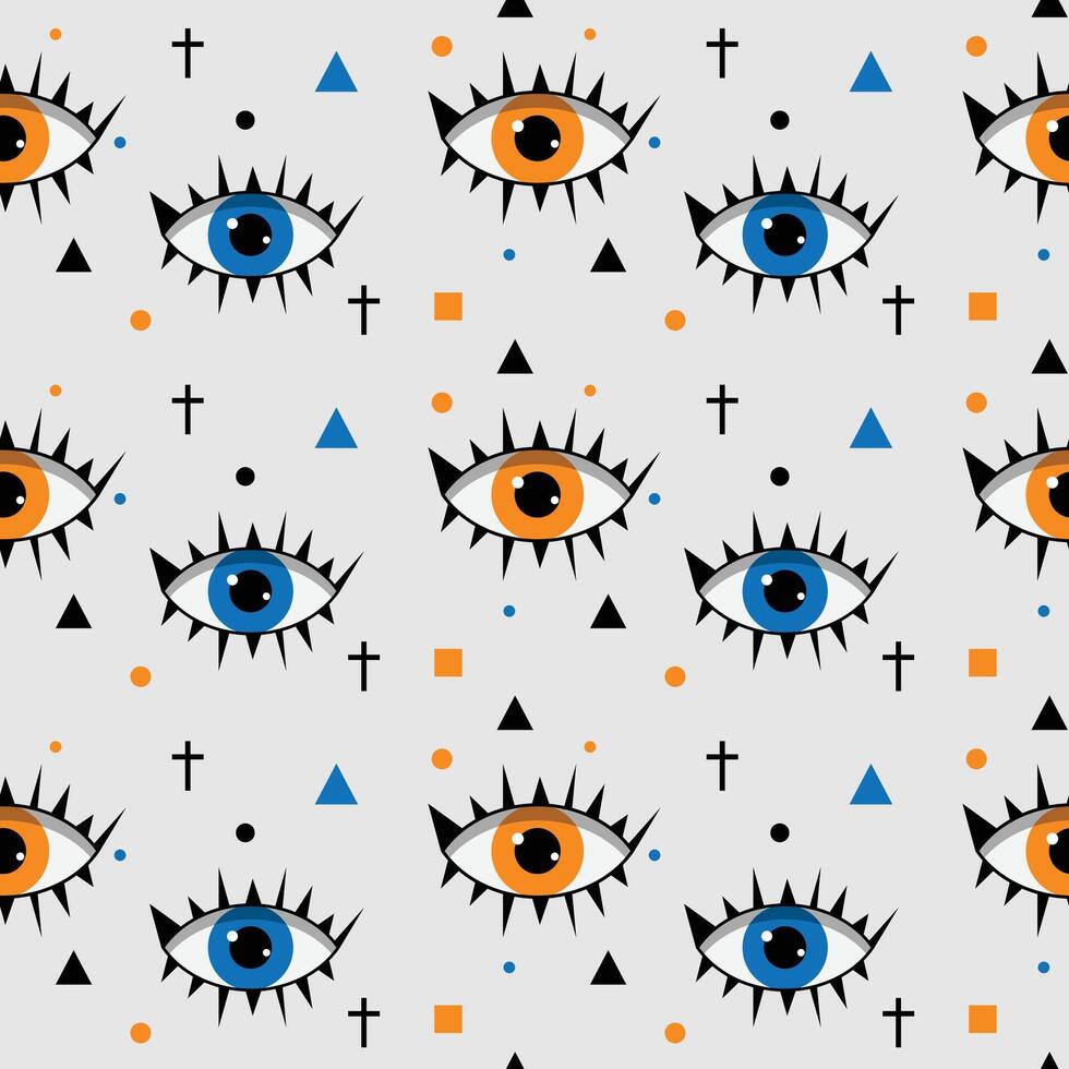 Seamless eyes cute pattern. Illustration vector