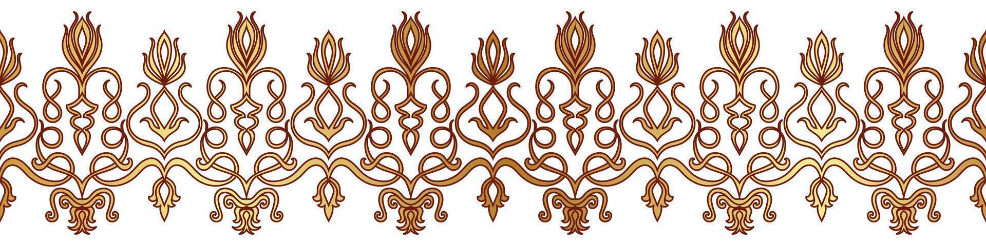 gold brush cloth pattern border carpet border abstract pattern vector