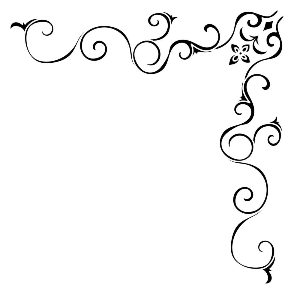 Vintage corner. Abstract lines on white background. vector