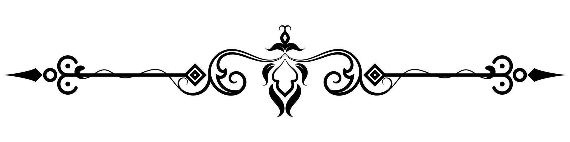 black page break elements on white background Native American Indian design elements, borders, ornaments vector