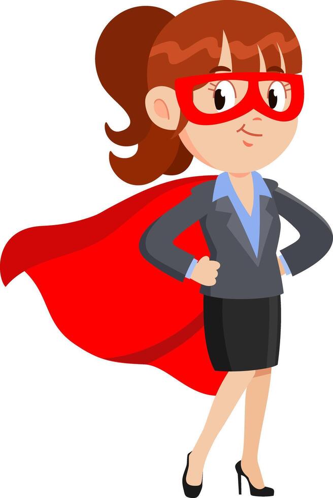Business Woman Cartoon Character SuperHero vector