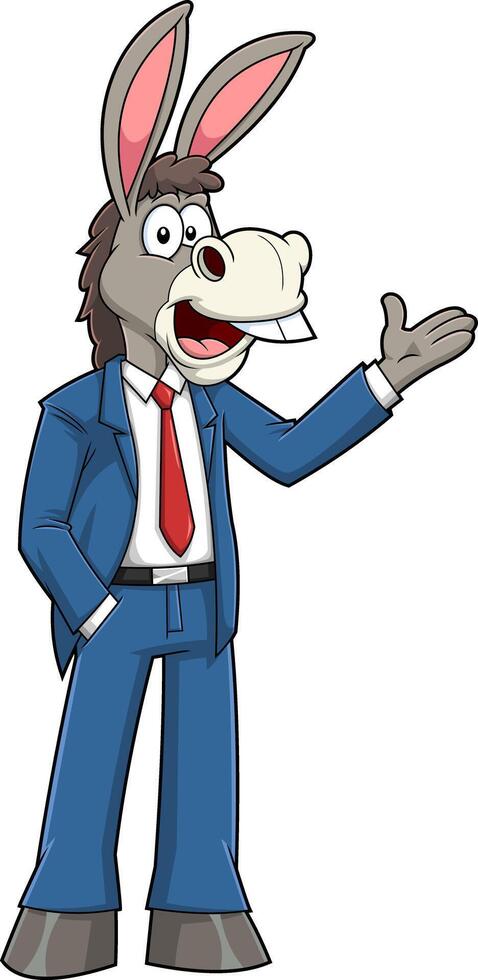 Business Donkey Jackass Cartoon Character Talking vector