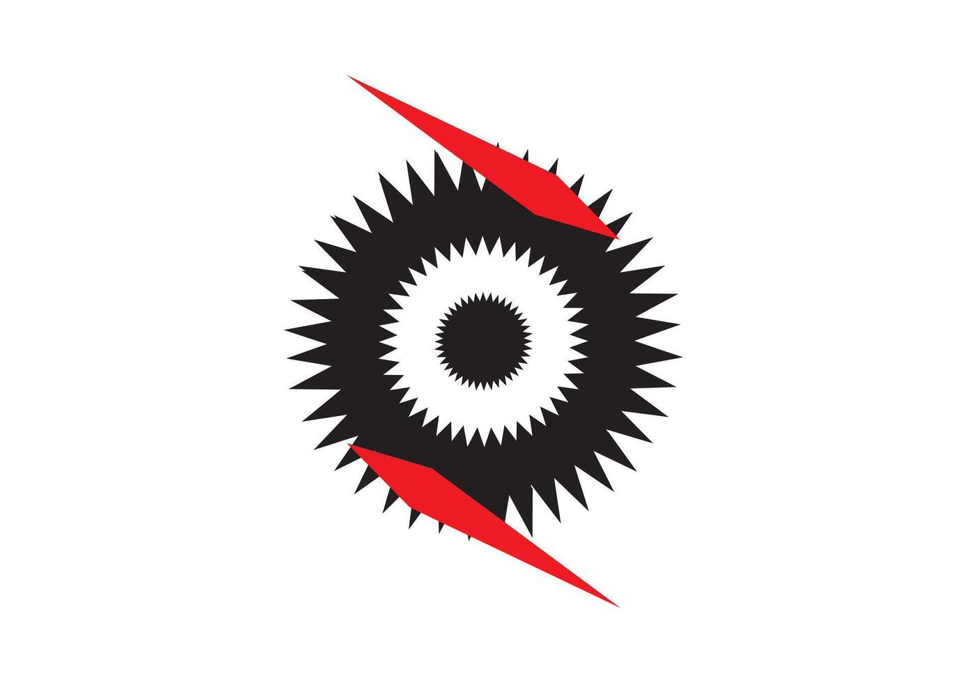 Dynamic Red and Black Geometric Logo of Motion and Intensity vector