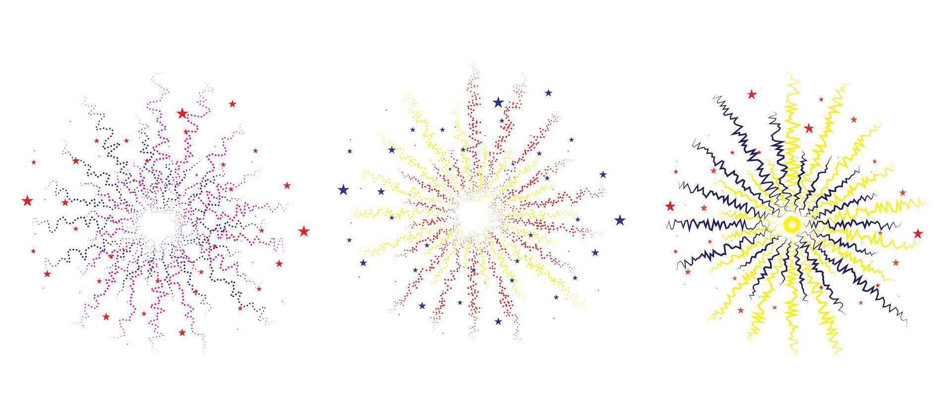 Fireworks illustration for festive celebrations. Ideal for New Year Eve, Fourth of July, Diwali, Chinese New Year, Eid al Fitr, Ramadan, Christmas, Halloween, party, holiday vector