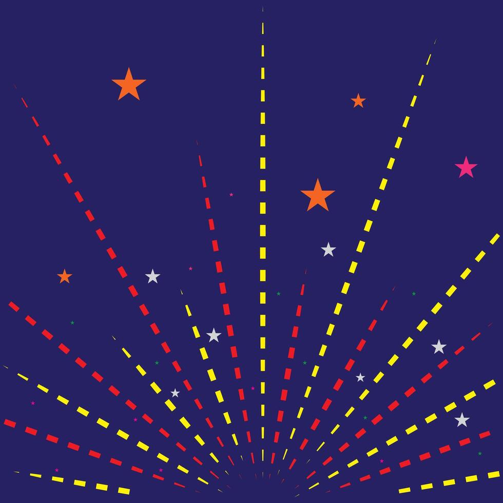 A Cosmic Dance of Colorful Stars and Dashes Illuminating the Night Sky For Greeting Cards, Posters, And Backgrounds vector
