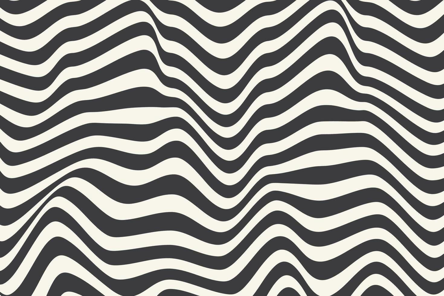 Abstract horizontal background with black and beige wavy stripes. Trendy illustration with ripple lines. Retro style background vector