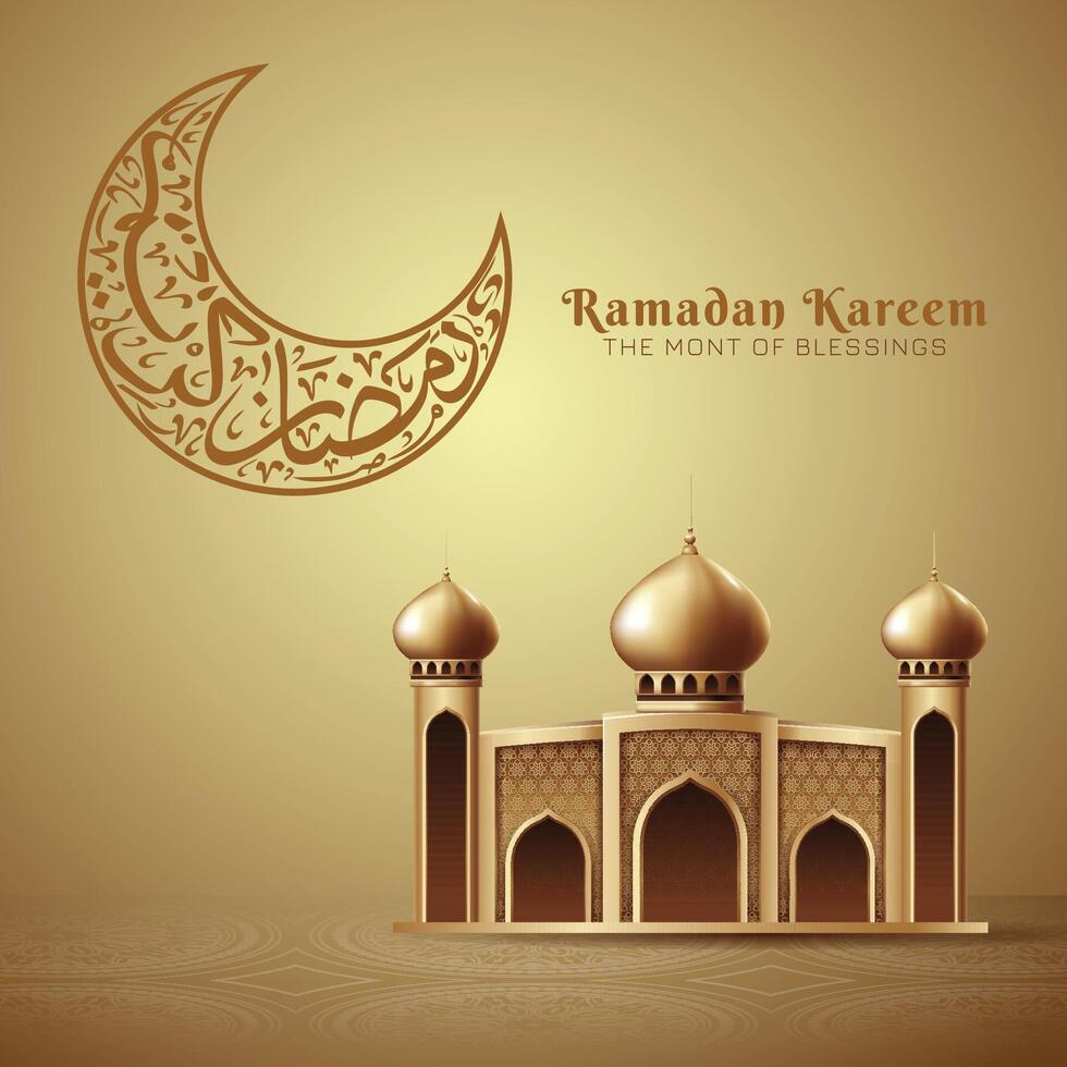 Ramadan Kareem islamic post Design with calligraphy vector