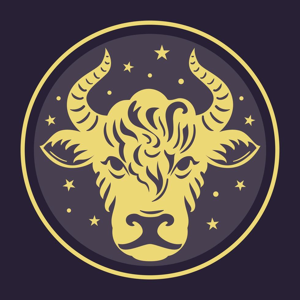 Stylized Taurus Zodiac Sign Illustration, with a unique design capturing its essence. astrological signs, celestial objects, astrology, mystical, space, predict the future vector