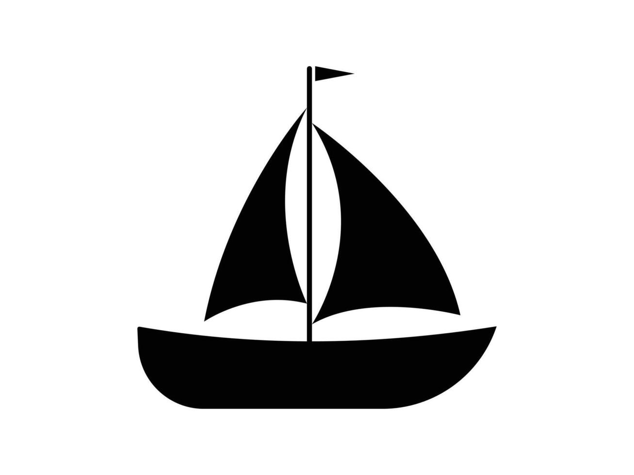 Boat icon. Sailboat icon silhouette. sail boat Solid icon. Sailboats Clipart, Sailboats , Black shape of a sailboat is in a side view, Sea yachts. Extreme lifestyle. used mobile app. vector