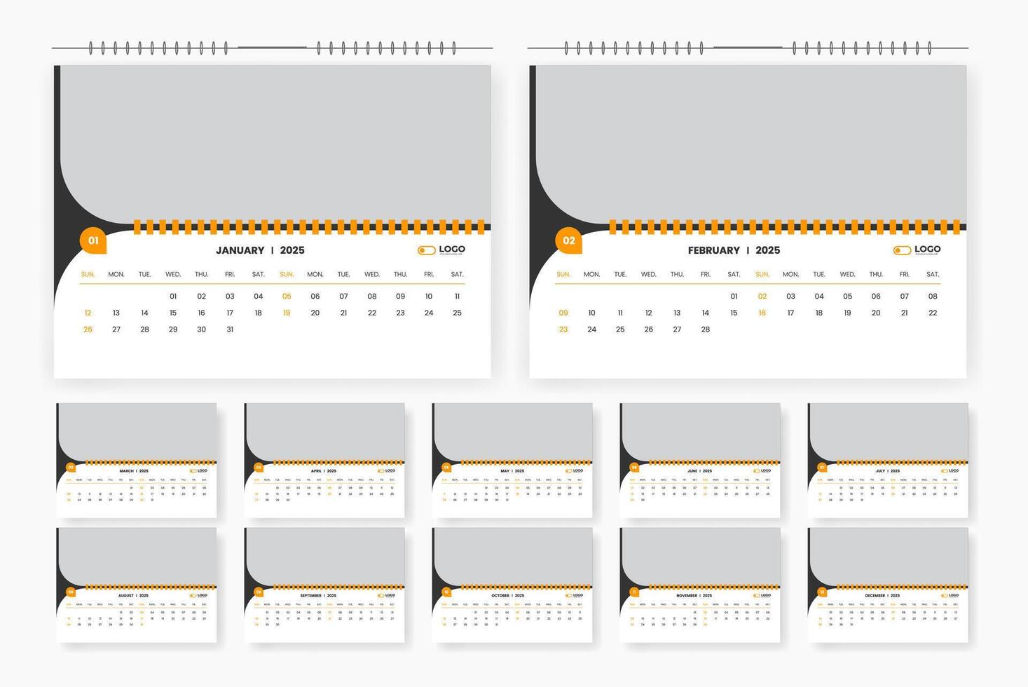 2025 calendar design template vector