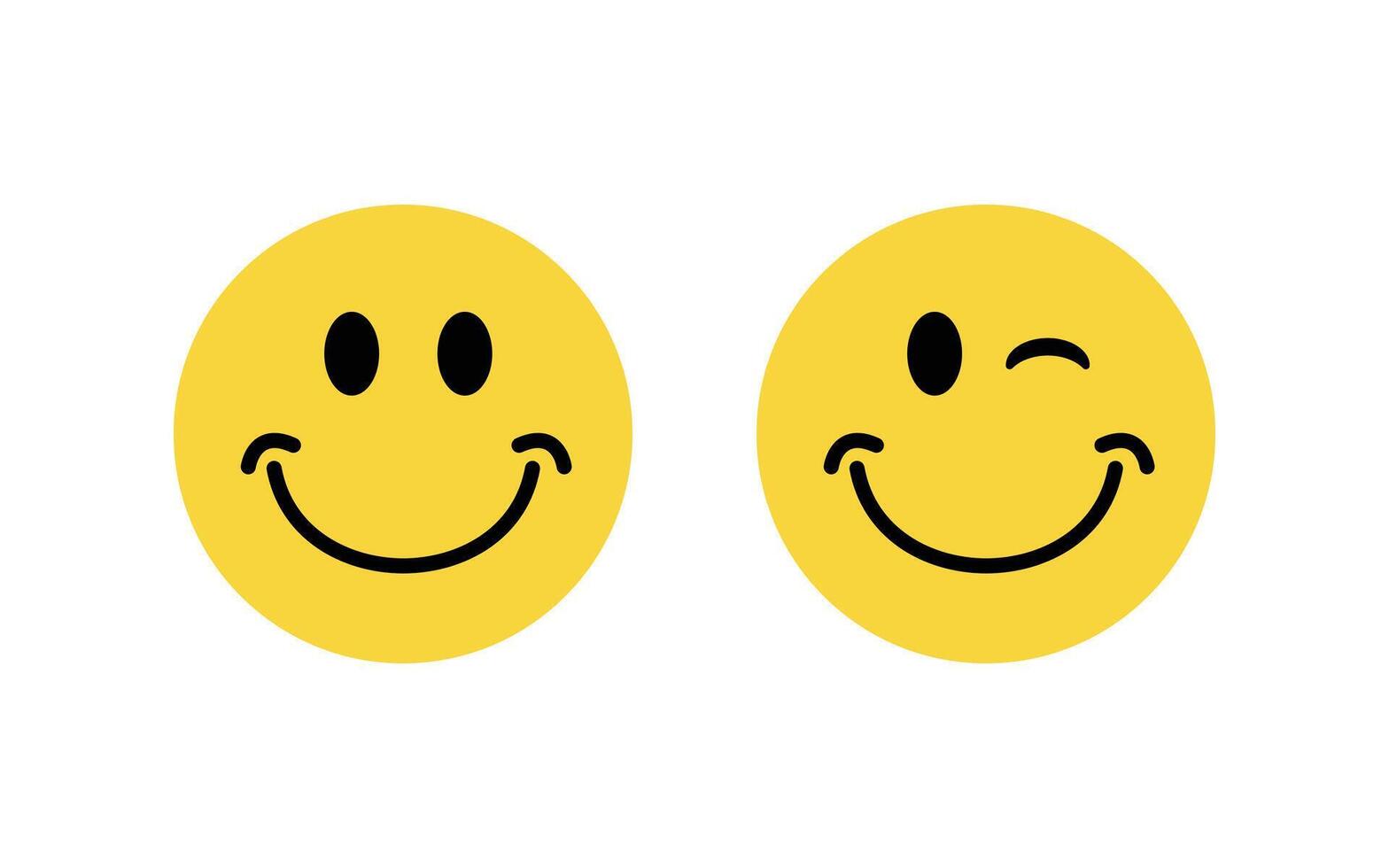 Smile icon set. happy emoticon. sign, happy face emoji symbol. positive emoticon sign. vector