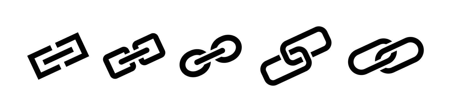 link Chain icon set. Chains link breaking icons. internet URL symbol connect button. External link symbol icon. Hyperlink chain symbol for UI design. vector