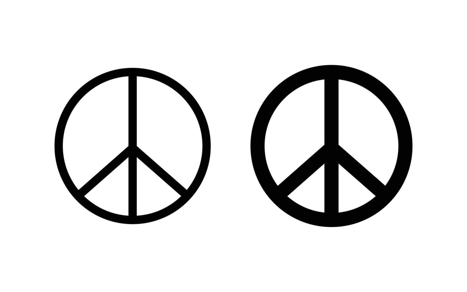peace symbol icon set. Peace sign, Black and white circle international peace icon for anti war or nuclear disarmament. on white background. r illustration. vector