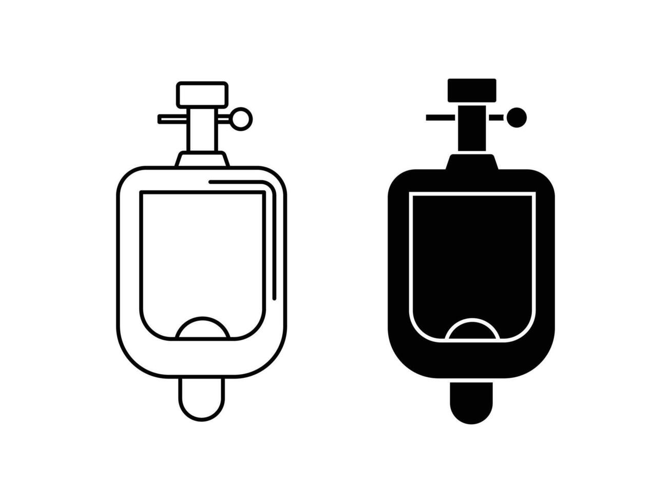 Presentation, Website or Apps Elements, Logo. Pixel graphics. editable stroke urinal icon on white background vector