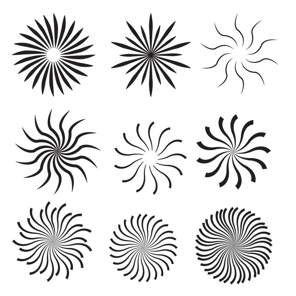 Starburst element. vintage sunburst collection, Radial sunburst stripes background. Sunburst icon collection. Retro sunburst design.. vector