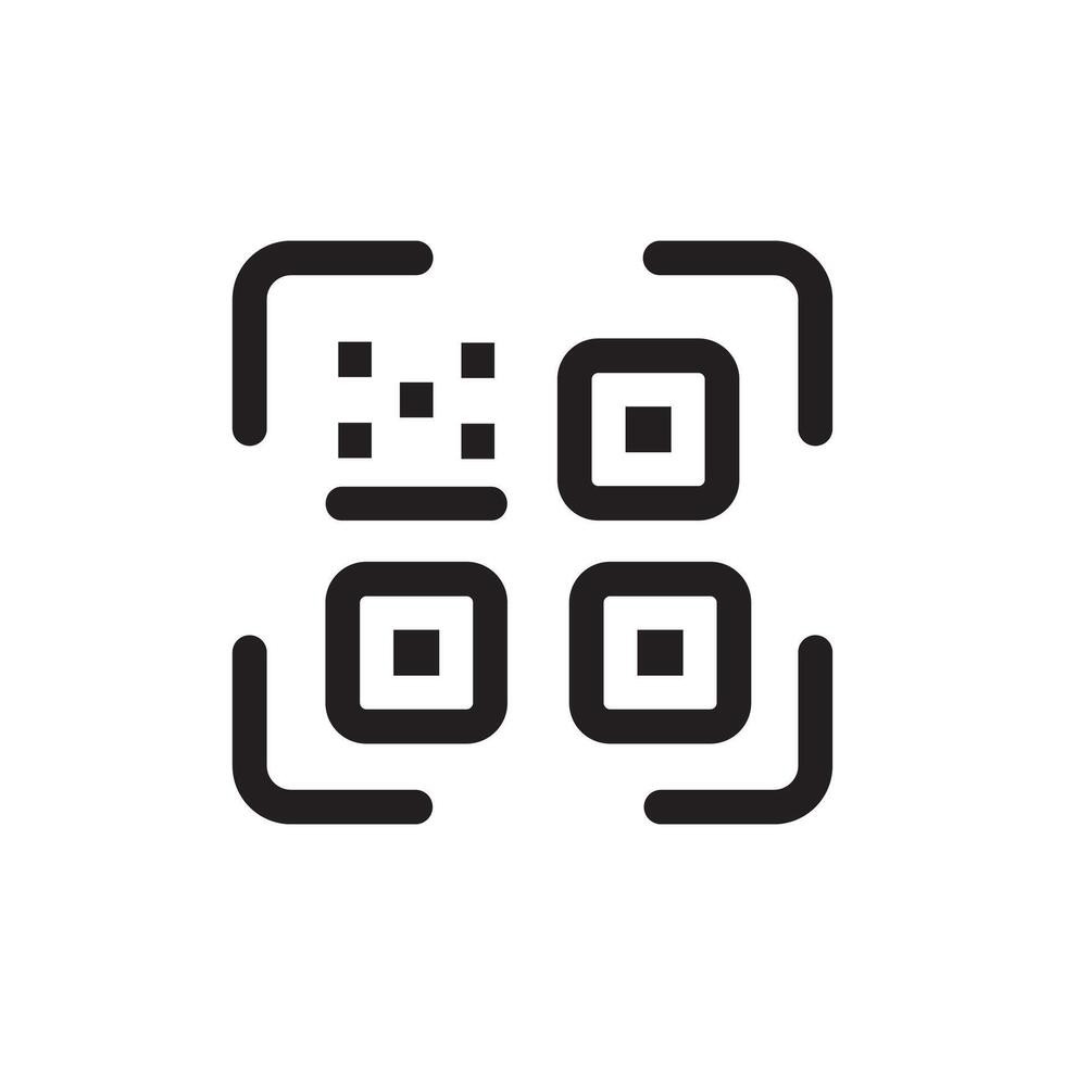 simple Scan QR code icon. Digital scanning QR code. QR code scan for smartphone. QR code for payment. vector
