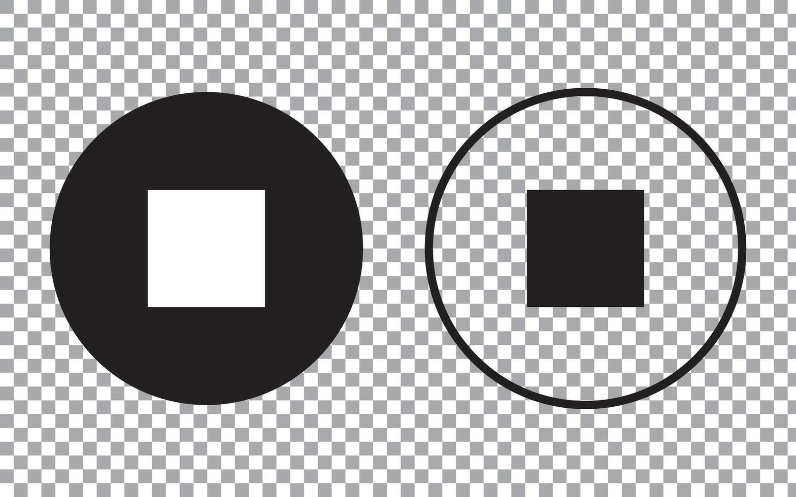 stop icon button for media player ui design, vector