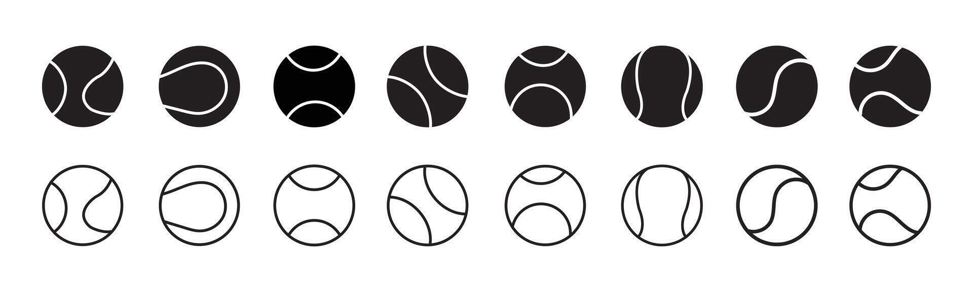 tennis ball icon set. tennis ball icon page symbol for your web site design tennis ball icon logo, app, UI. tennis ball icon in trendy flat style isolated on background, vector