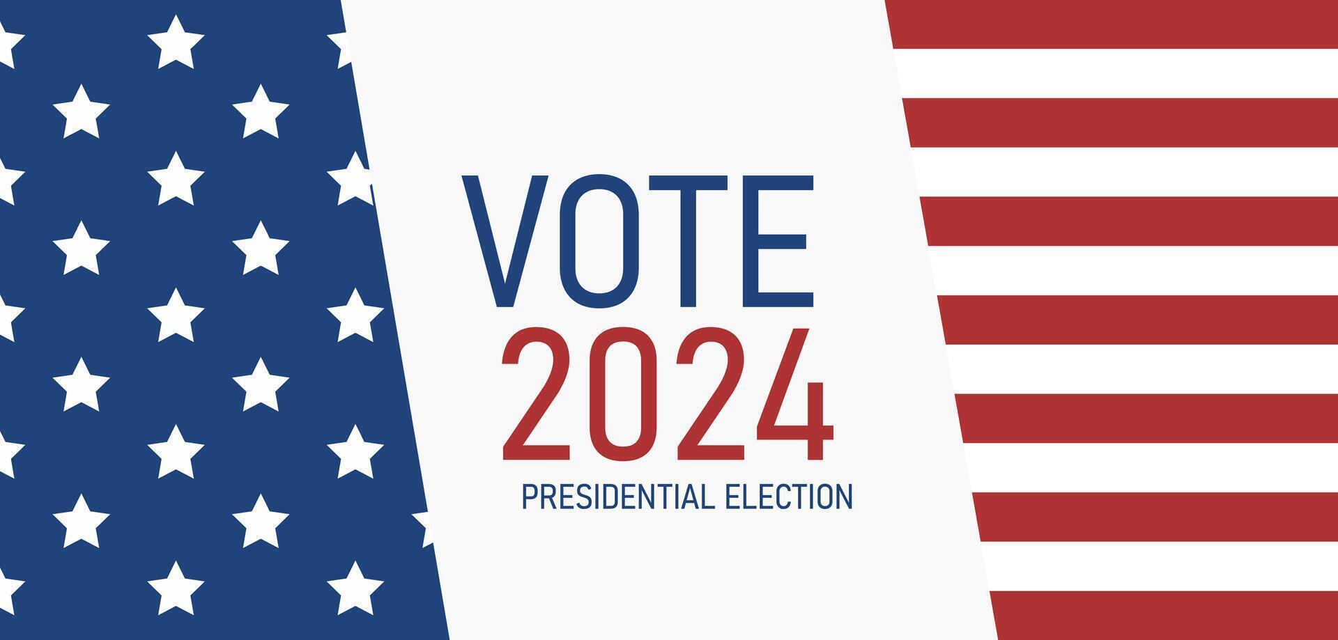 2024 USA Presidential Election with stars and stripes background. vector