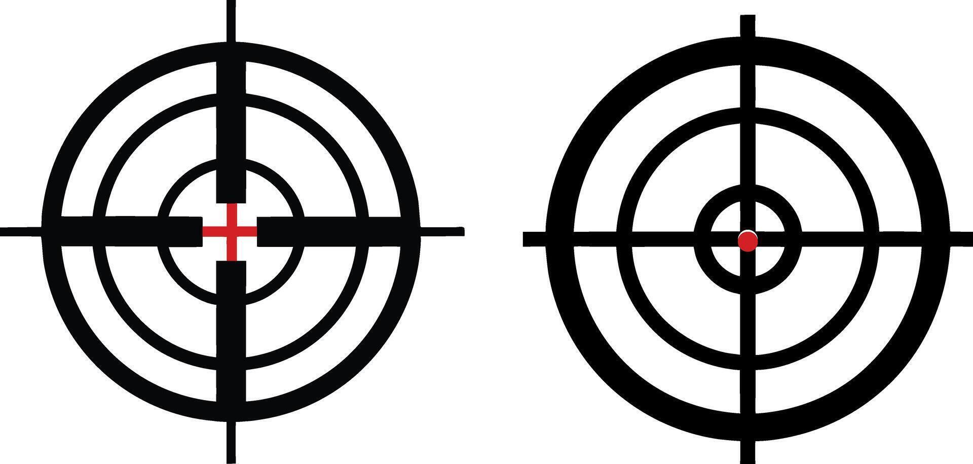 Target destination icon set, Aim sniper shoot group, Focus cursor bull eye mark collection, isolated on white. vector