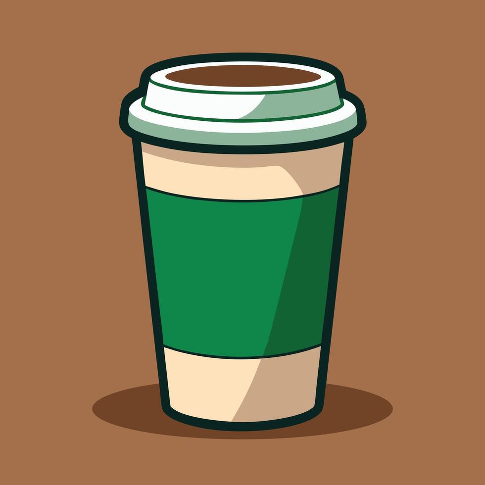 Cup of coffee Paper cup logo template, Takeaway concept, Illustration isolate on white background, Flat design. vector