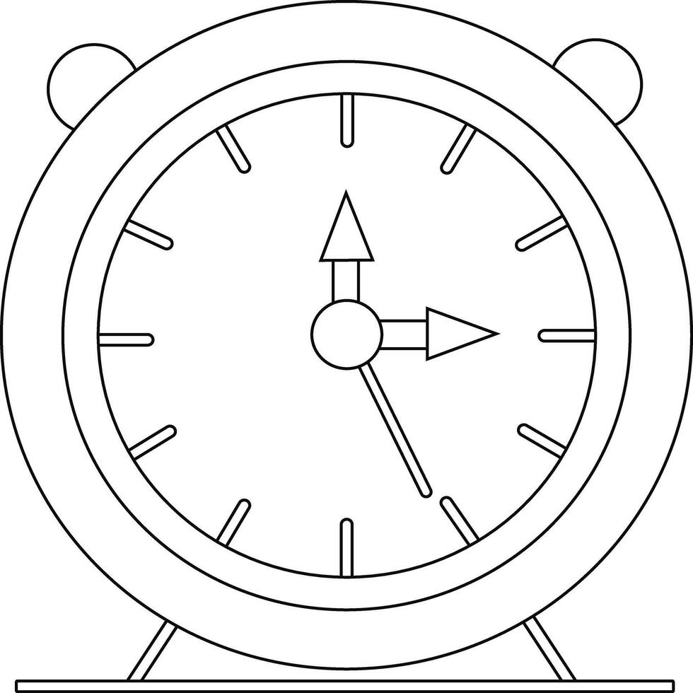 Clock Line Icon Set, Time Hour Wall Symbol in Black and White Color. vector