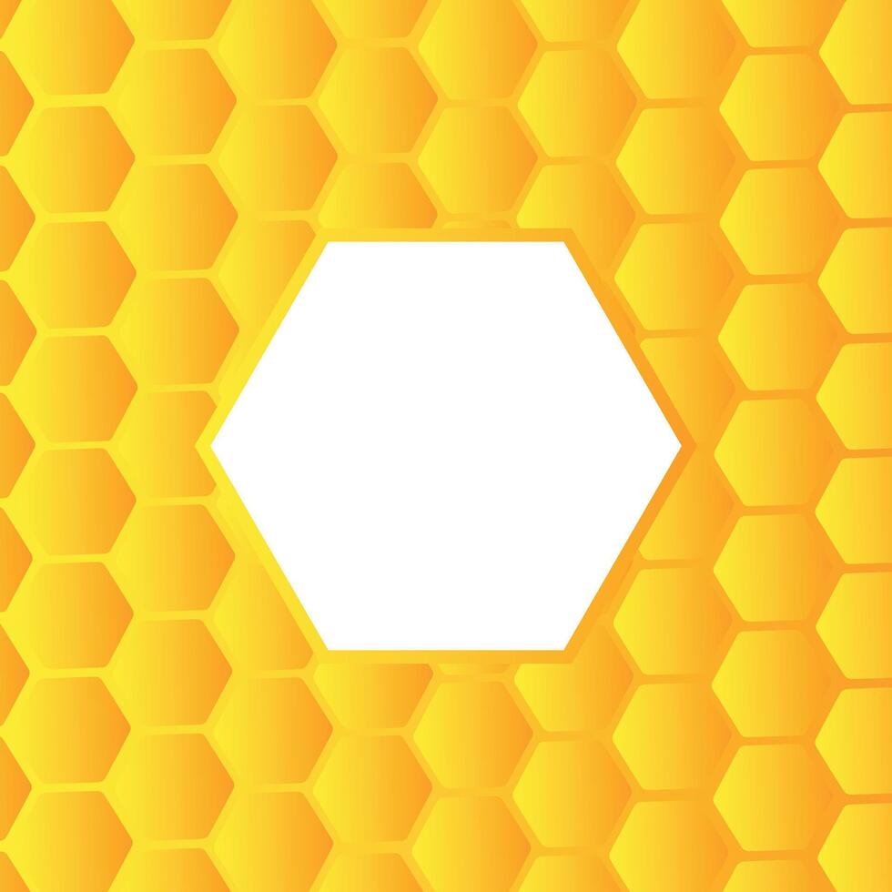 Abstract yellow hexagons on background with space white hexagons in center. Design for background, banner, website template, social media, poster, sale banner and more vector