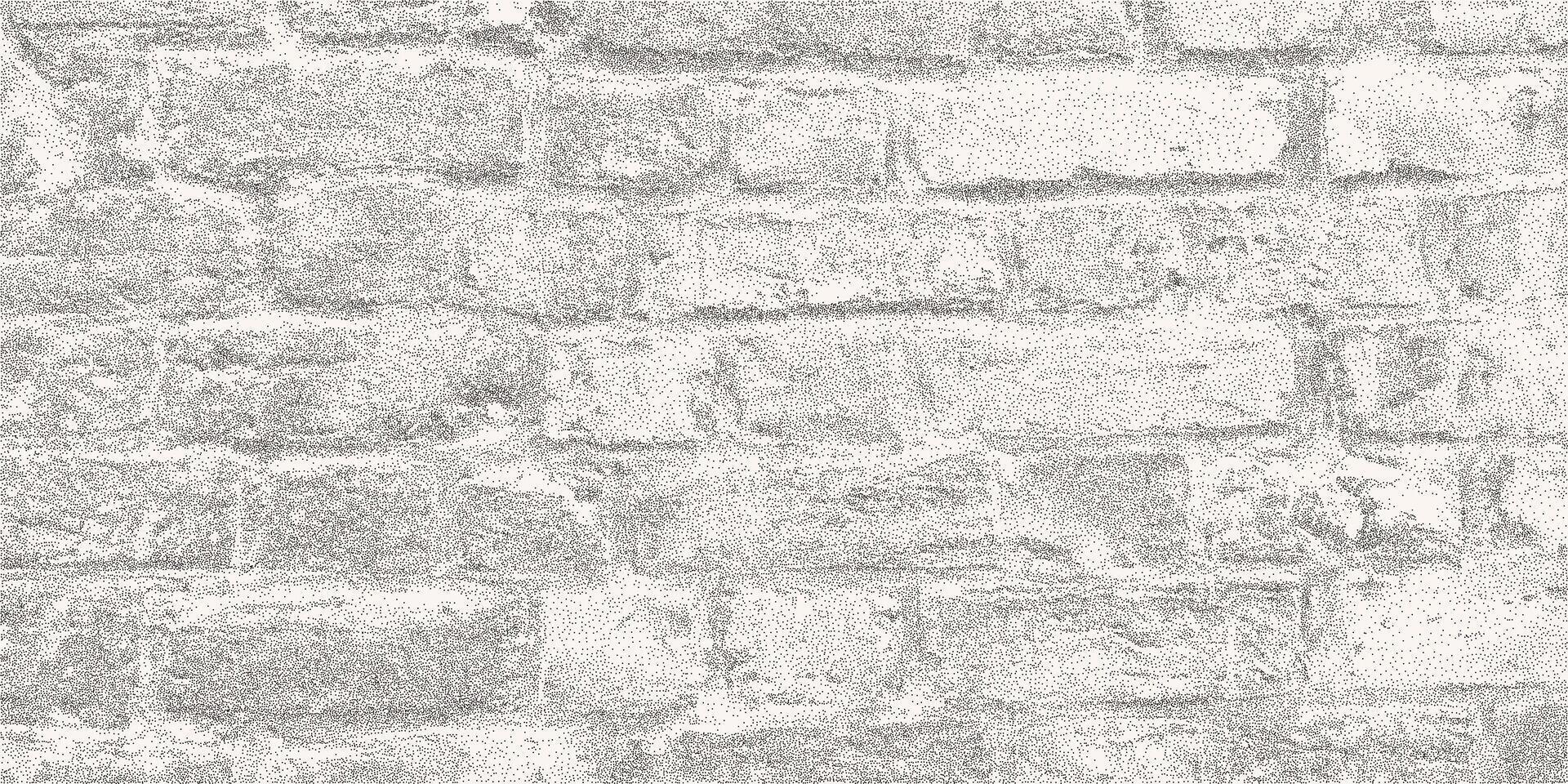 Black dotted textured background, noisy gritty dot halftone effect. Old cracked brick wall texture, distress overlay, grunge. vector