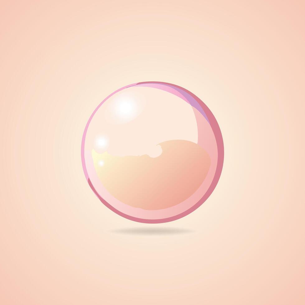 A pink bubble on a light background vector