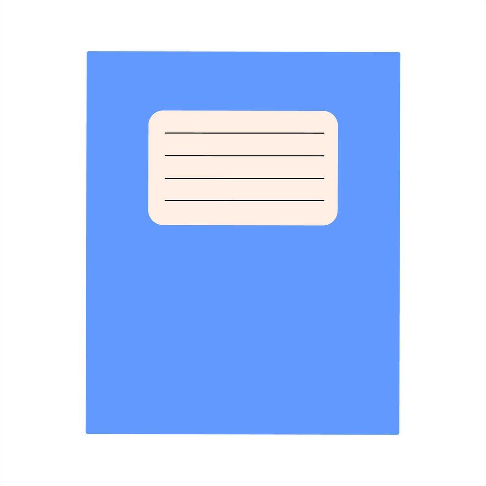 Blue school notebook top view. Bright illustration for educational conten and learning materials vector