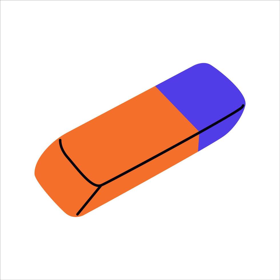 Eraser on an isolated background. illustration for school supplies and stationery designs vector