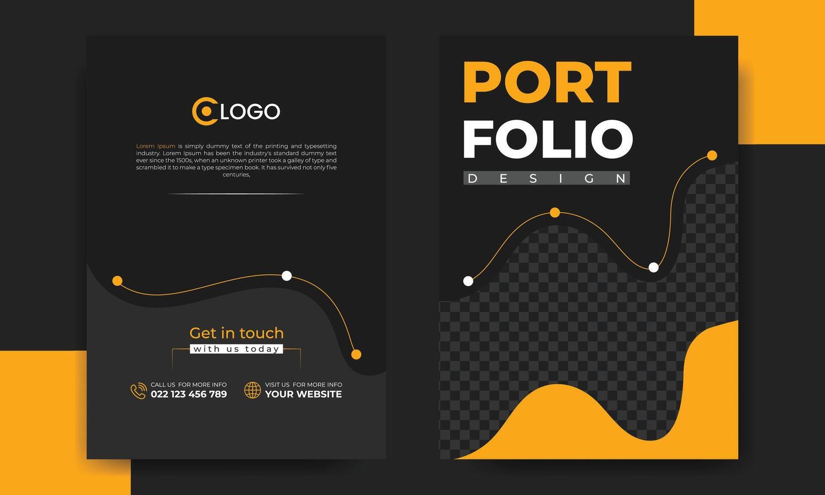 Modern Portfolio Cover Design and Company Profile or Annual Report Template. vector