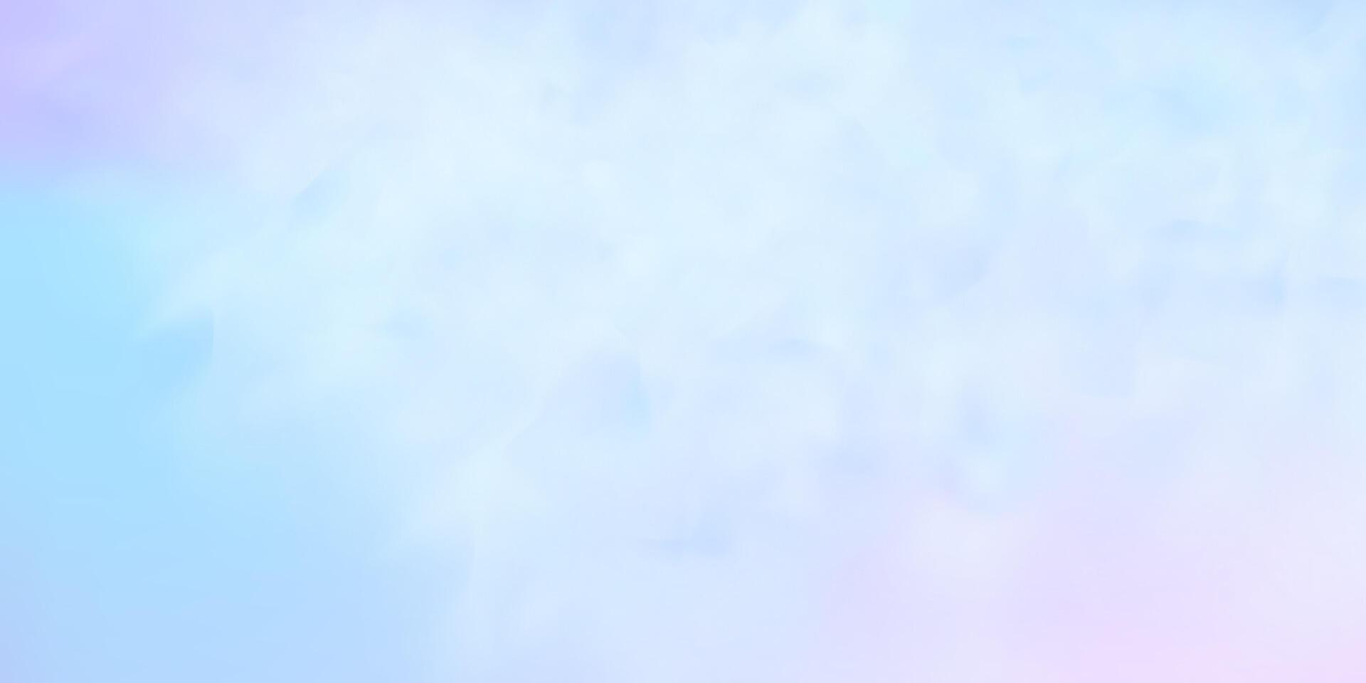Panoramic abstract pink blue sky background. Skyscape with fluffy clouds. Gradient fantasy paradise background. vector