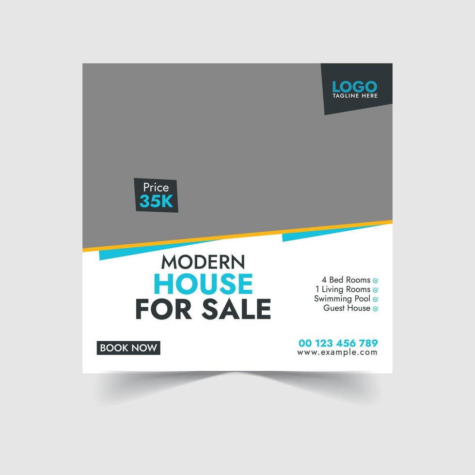 Website banner design for real estate social media updates. vector