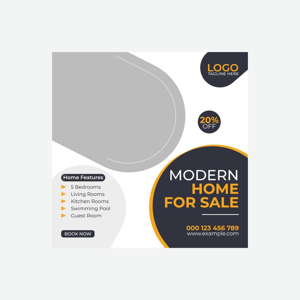 Create a site banner template to be used in real estate-related social media posts. vector