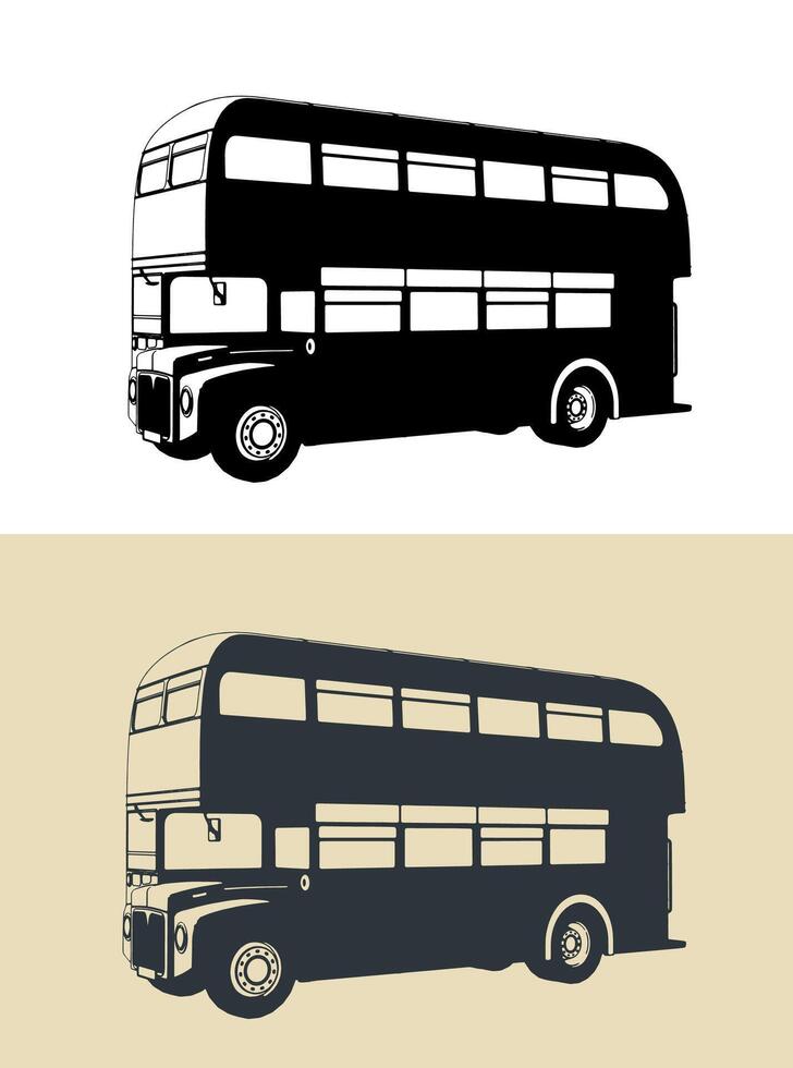 Double decker bus illustrations vector