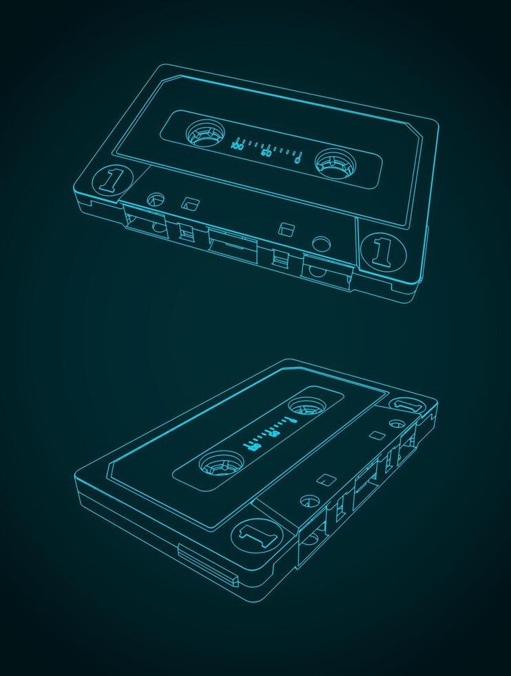 Compact cassette illustration vector
