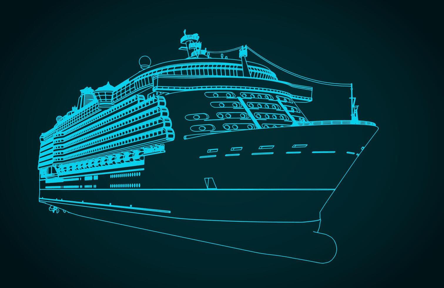 Large cruise liner vector