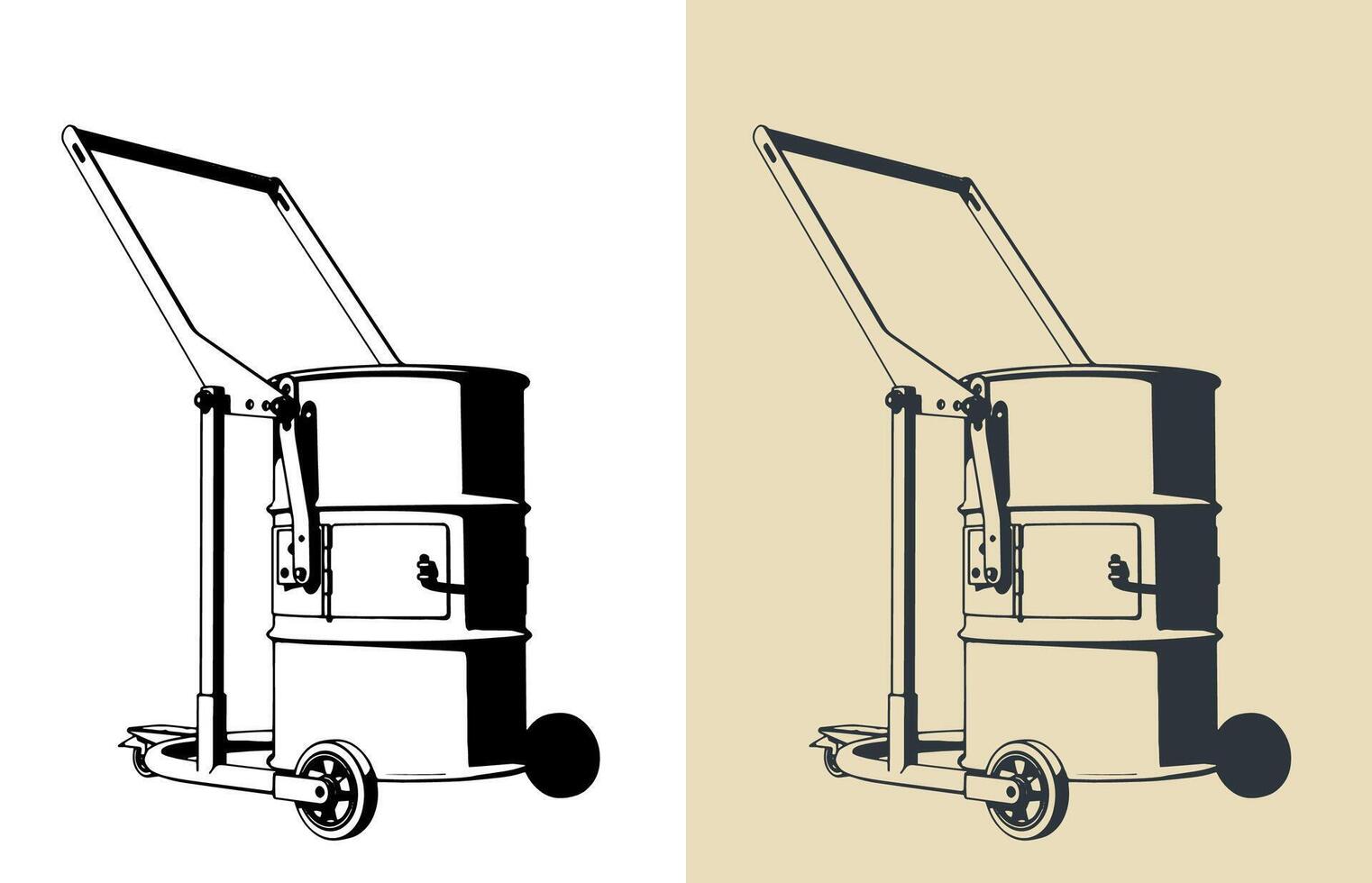 Manual drum carrier vector