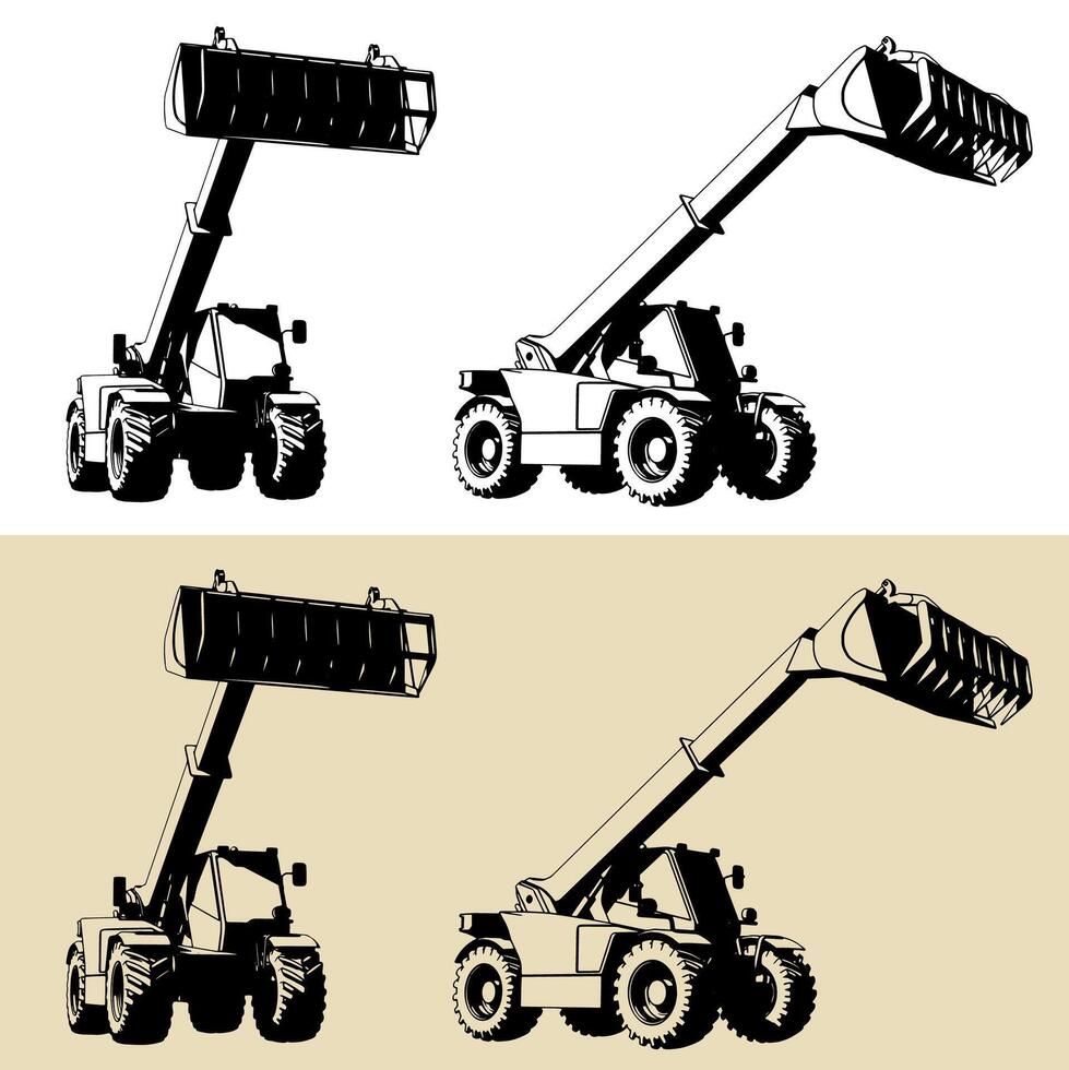 Agricultural loader illustrations vector