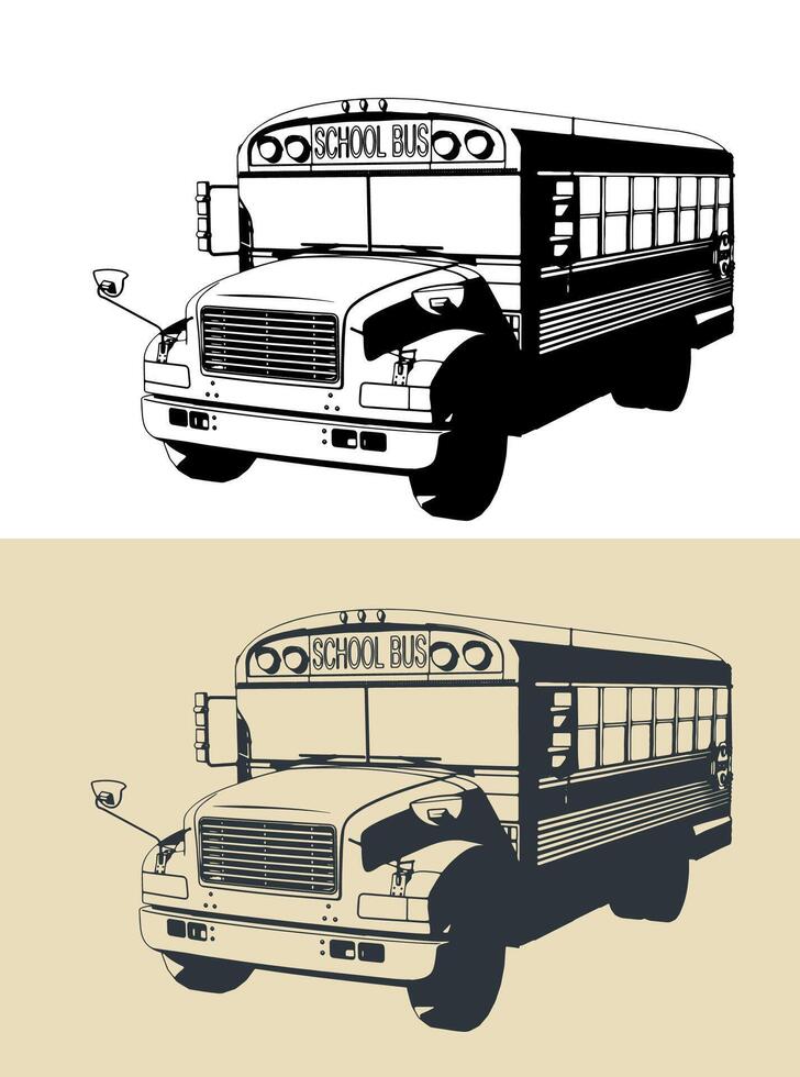 School bus illustrations vector