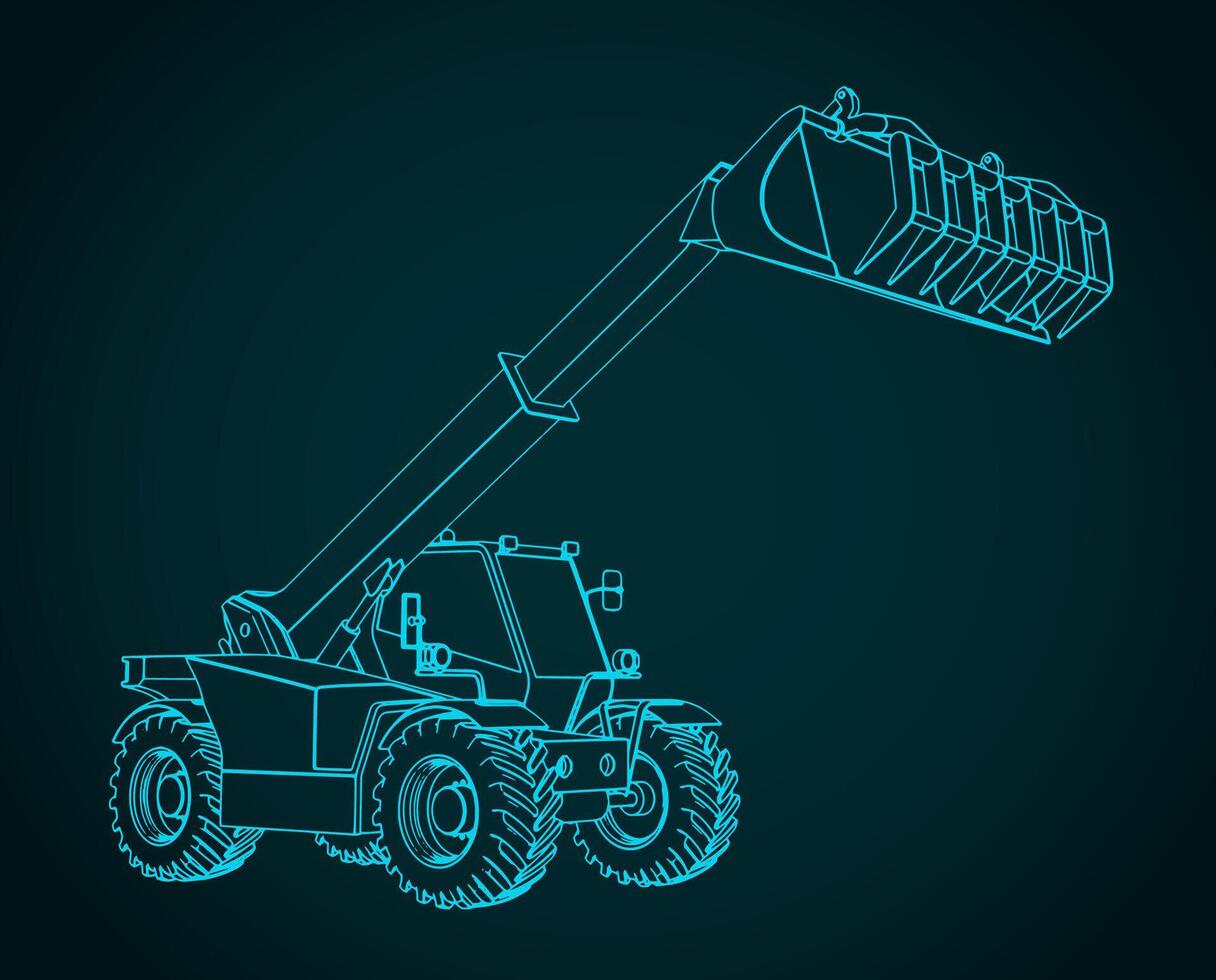 Agricultural loader illustration vector