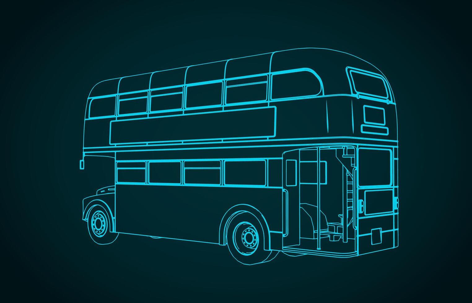 Double decker bus sketch vector