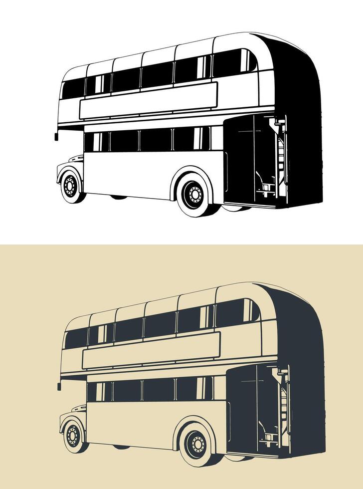 Double decker bus vector