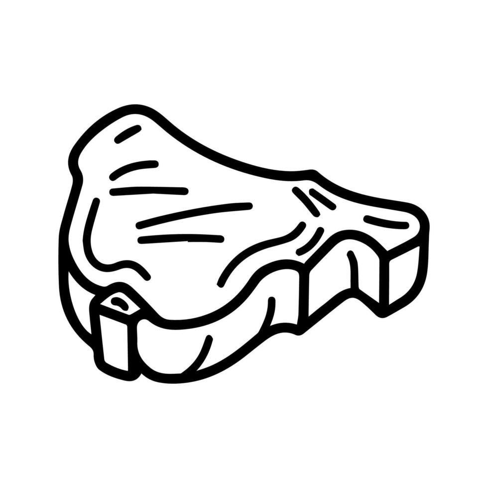 meat icon or modern line symbol. line art and icon design with bold outline. Black and white Pixel Perfect minimalistic symbol isolated white background. Silhouette simple thin sign vector