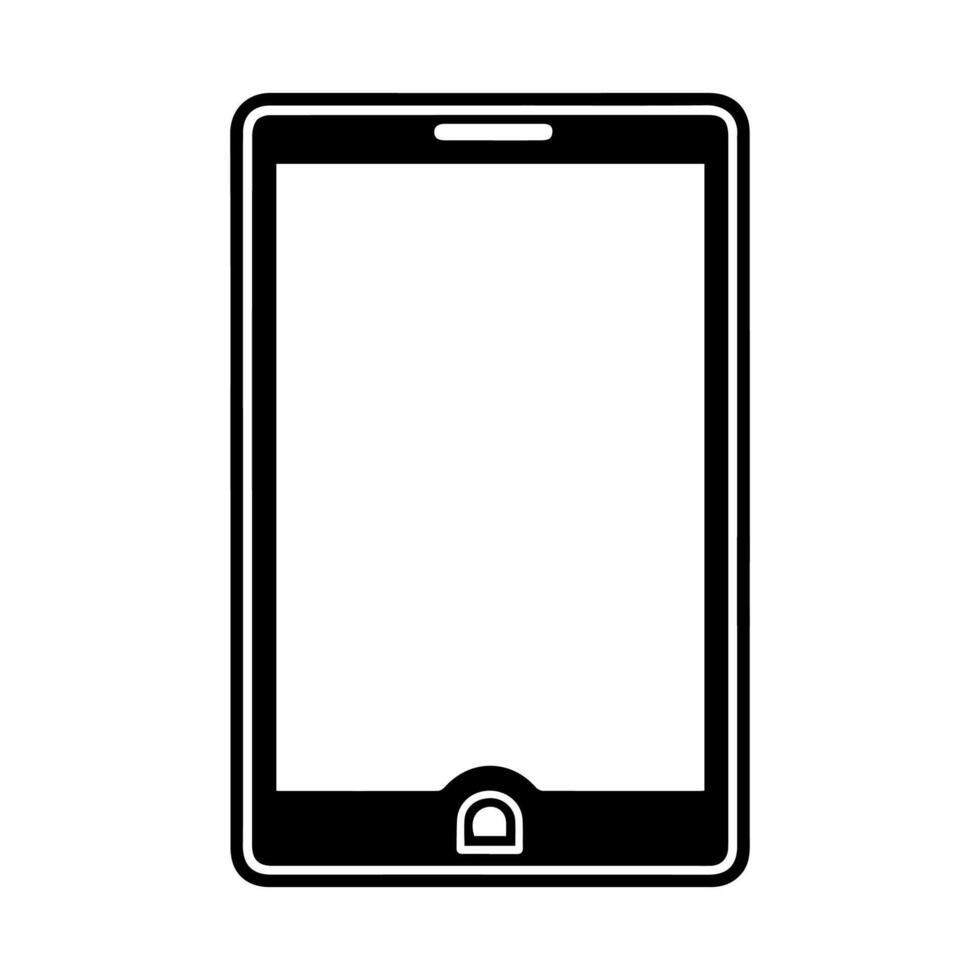 tablet icon or modern line symbol. line art and icon design with bold outline. Black and white Pixel Perfect minimalistic symbol isolated white background. Silhouette simple thin sign vector
