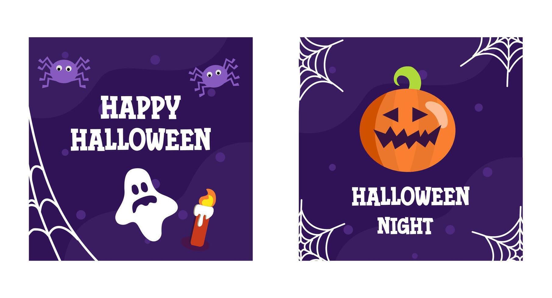 Collection of Halloween Greeting Card for instagram posting vector