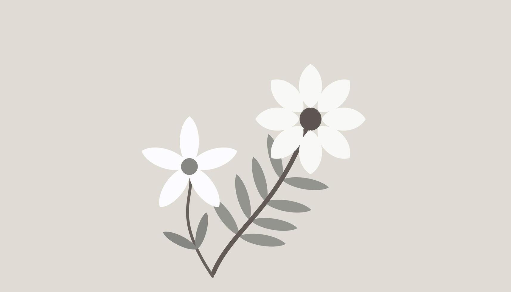 Minimalist Floral Art with Neutral Tones vector