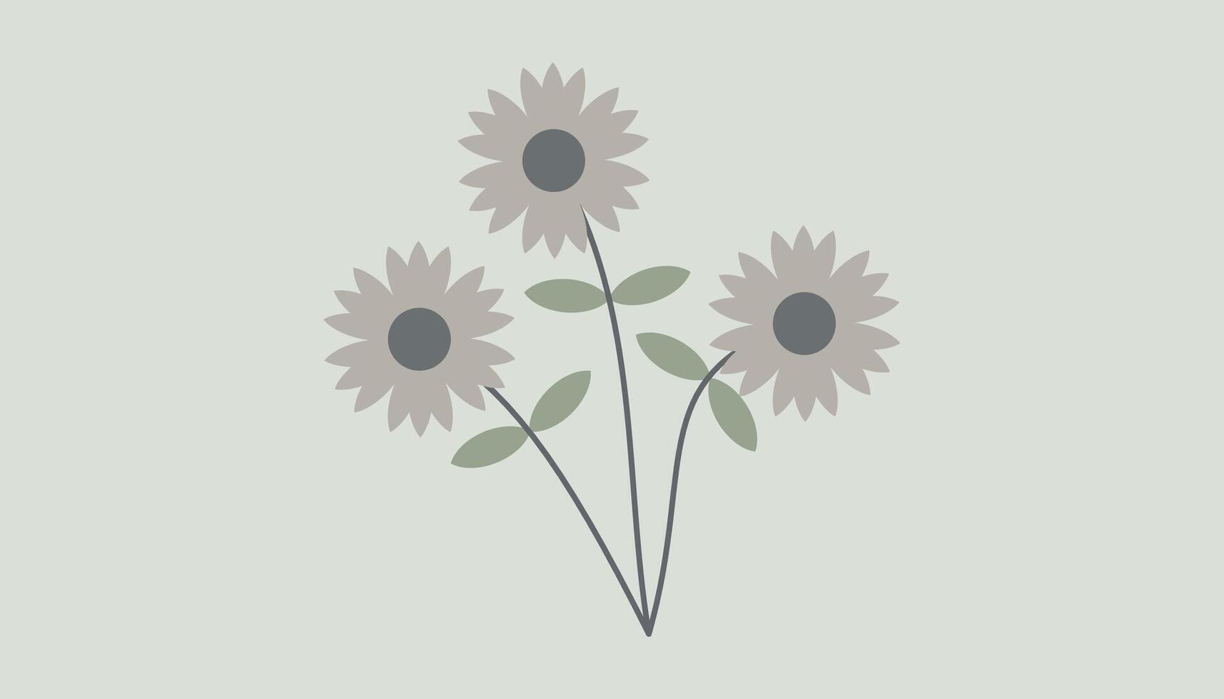 Monochrome Botanical Art in Neutral Palette vector